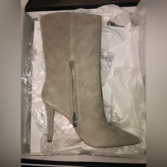 Nine West Frenchi Taupe Calf Boots New - Picture 3 of 5